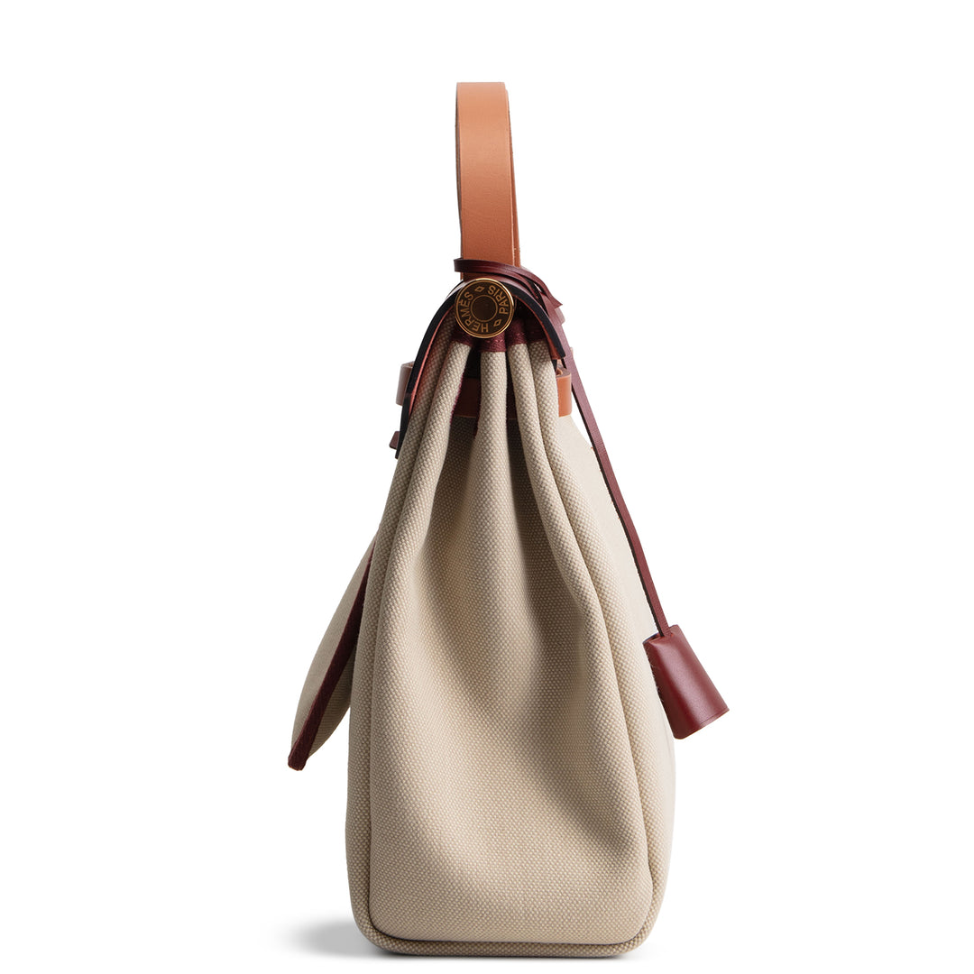 HERMES Military Toile Vache Hunter Herbag Zip 31