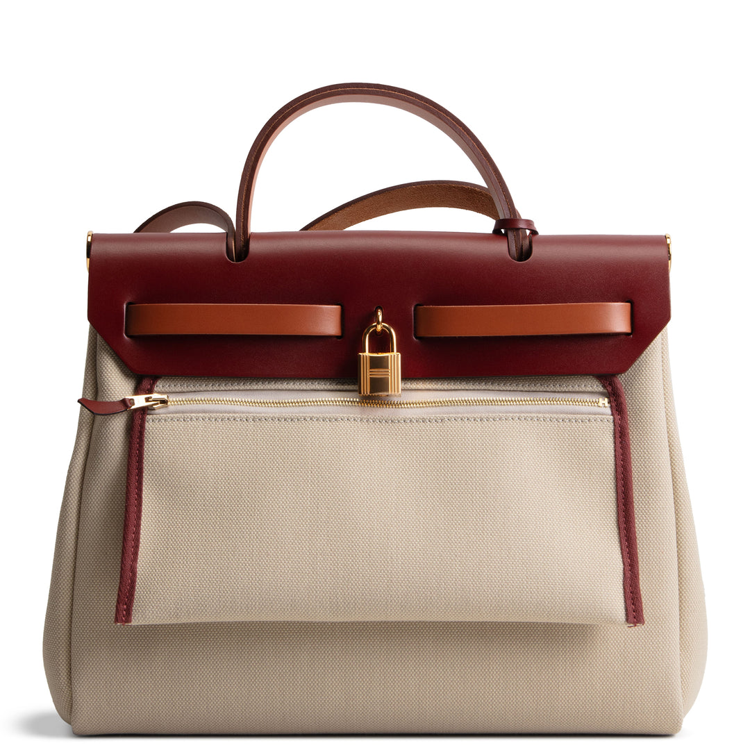 HERMES Military Toile Vache Hunter Herbag Zip 31
