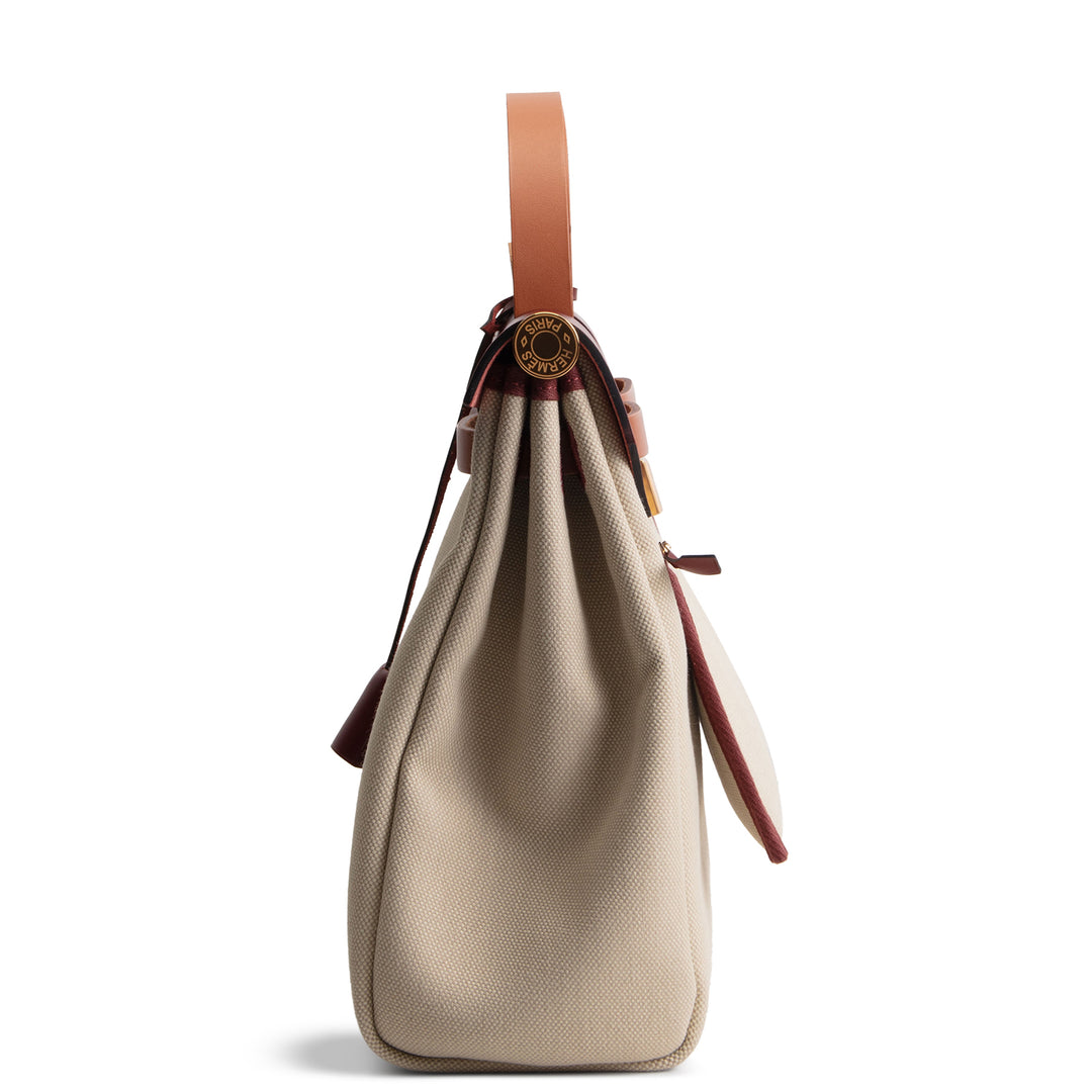 HERMES Military Toile Vache Hunter Herbag Zip 31