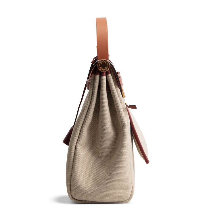 HERMES Military Toile Vache Hunter Herbag Zip 31