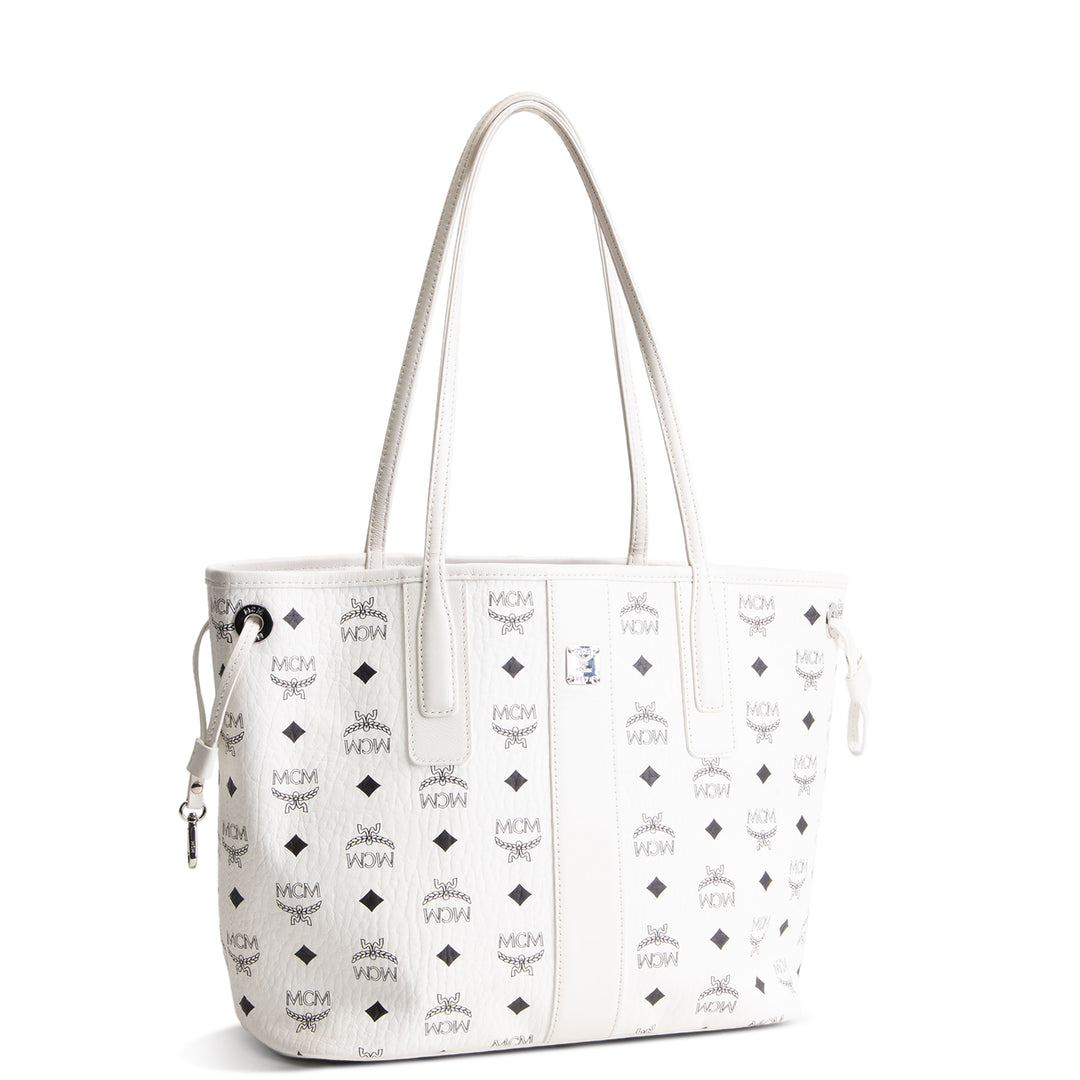 MCM Visetos Small Liz Tote - White