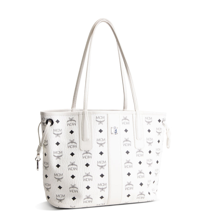MCM Visetos Small Liz Tote - White