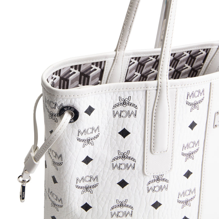 MCM Visetos Small Liz Tote - White