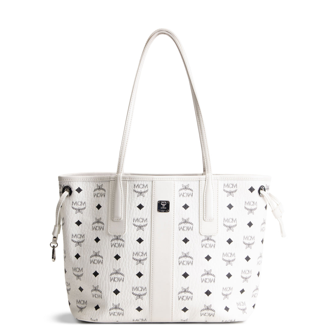MCM Visetos Small Liz Tote - White