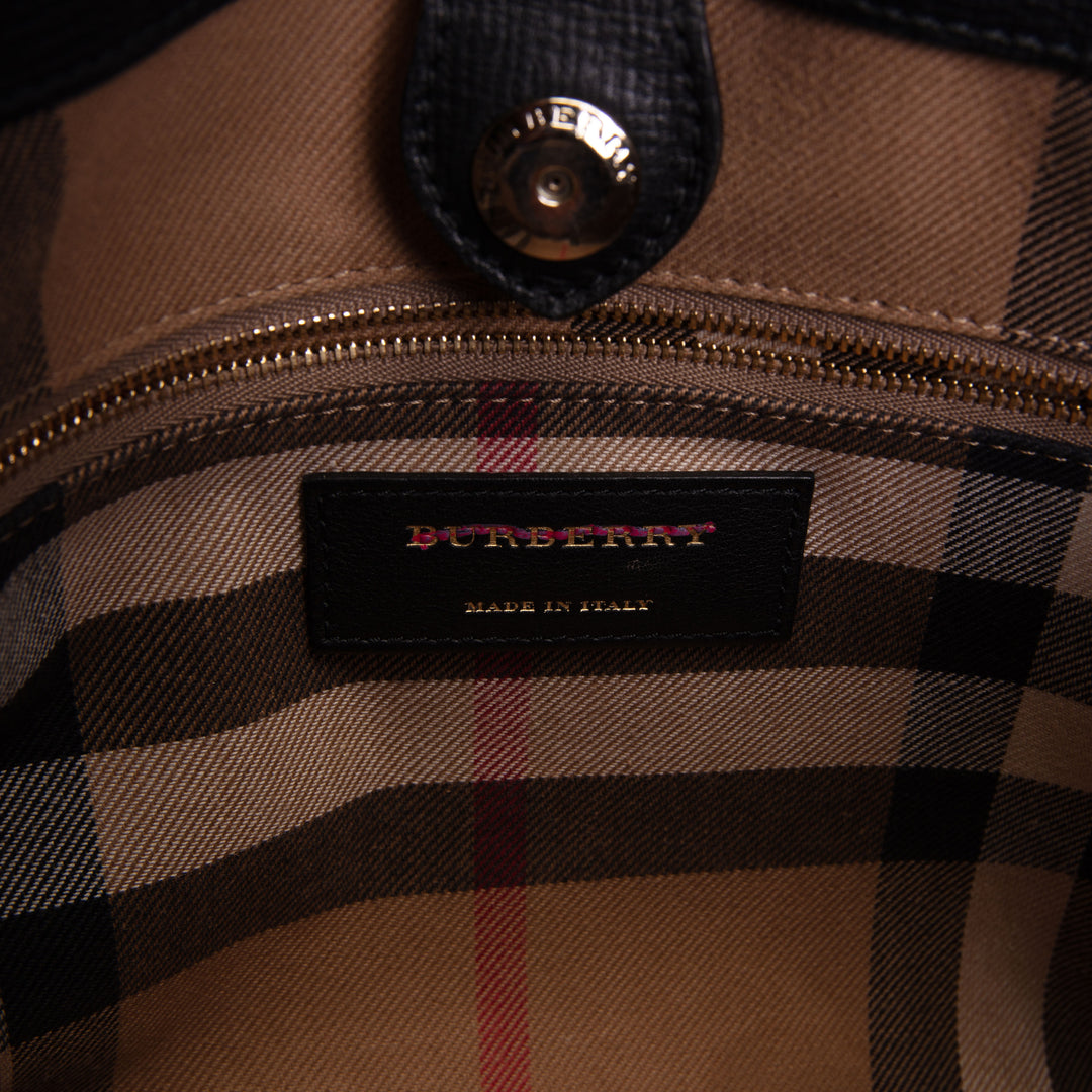 BURBERRY Calfskin Banner Tote - Python