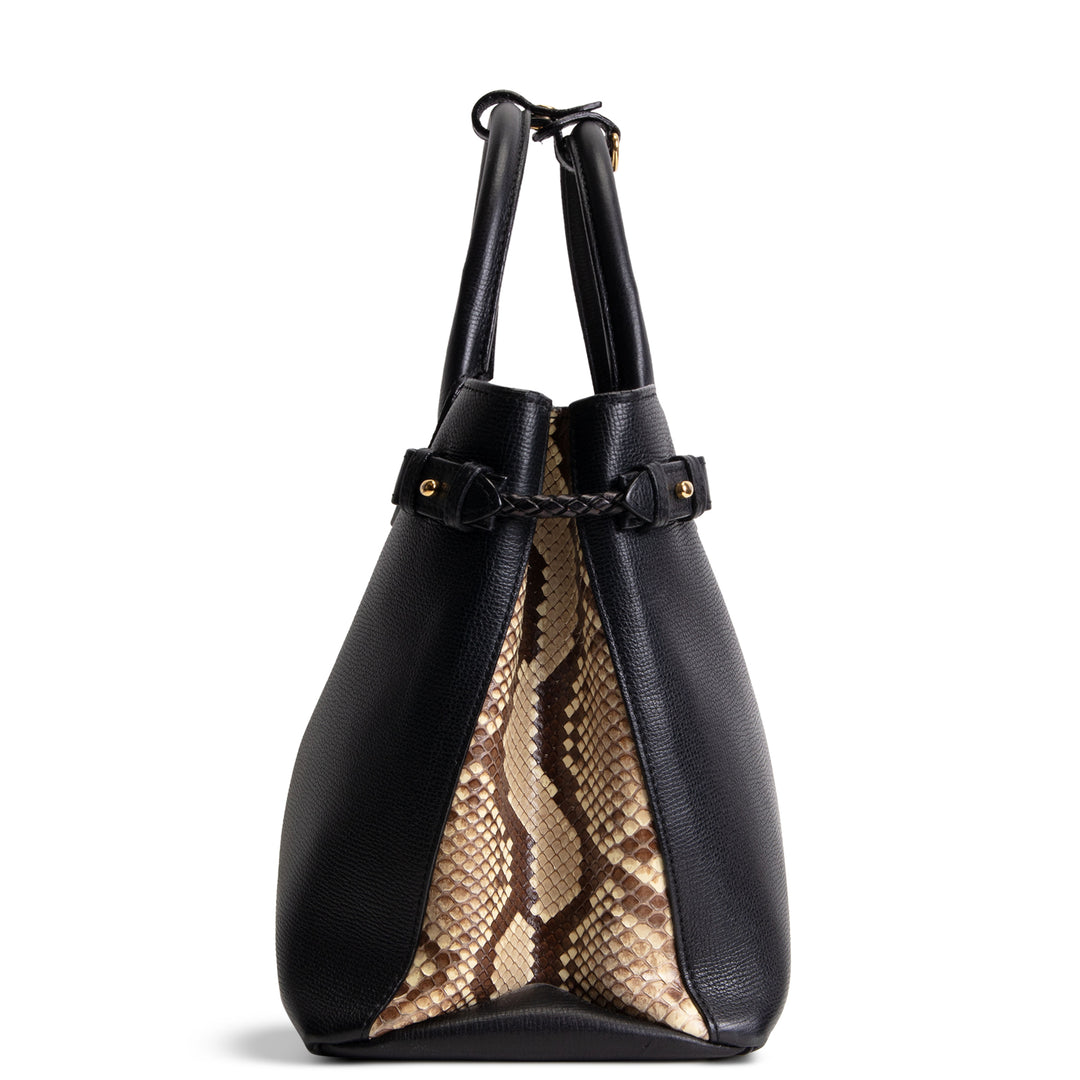 BURBERRY Calfskin Banner Tote - Python