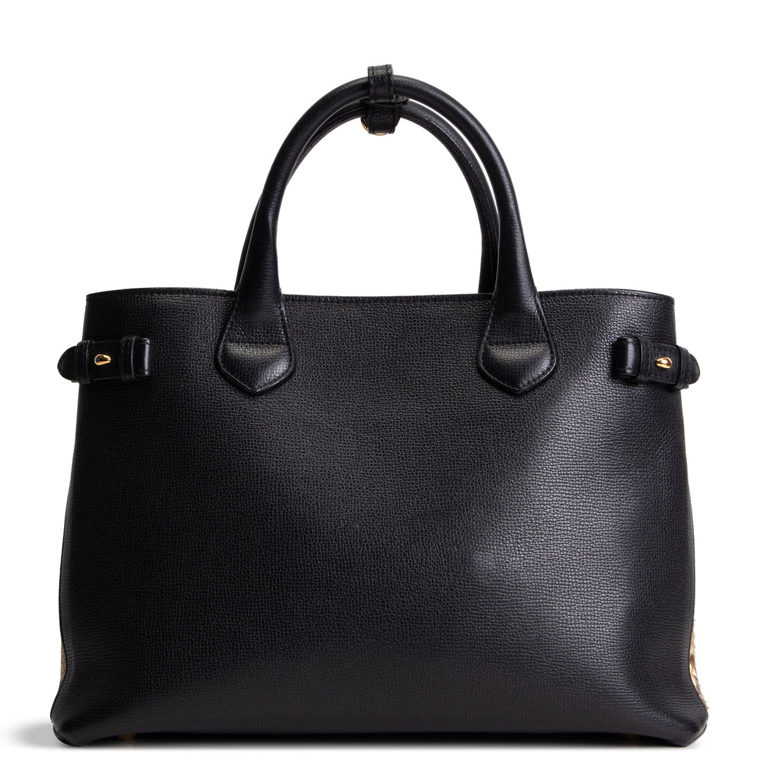 BURBERRY Calfskin Banner Tote - Python