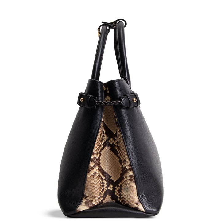 BURBERRY Calfskin Banner Tote - Python