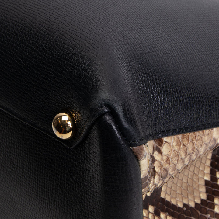 BURBERRY Calfskin Banner Tote - Python