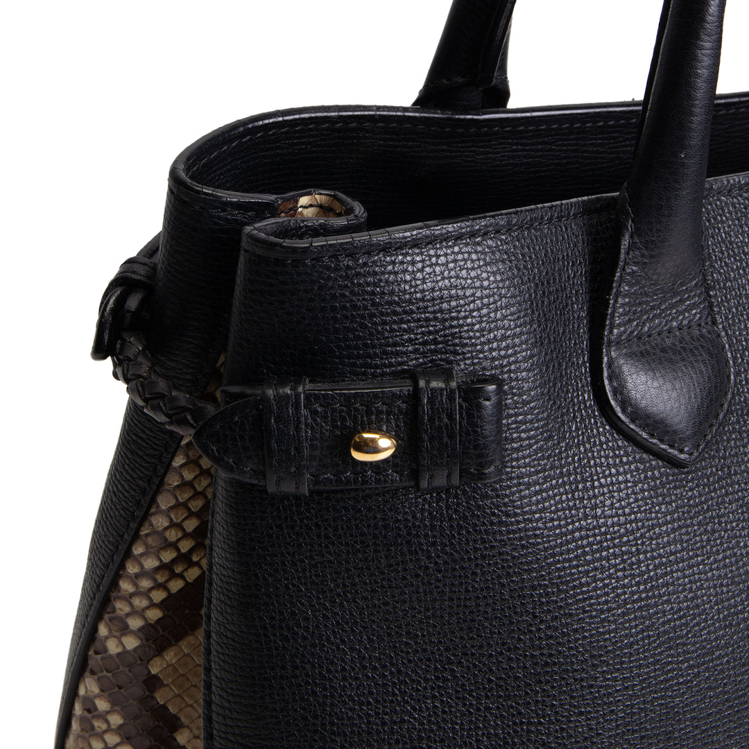 BURBERRY Calfskin Banner Tote - Python