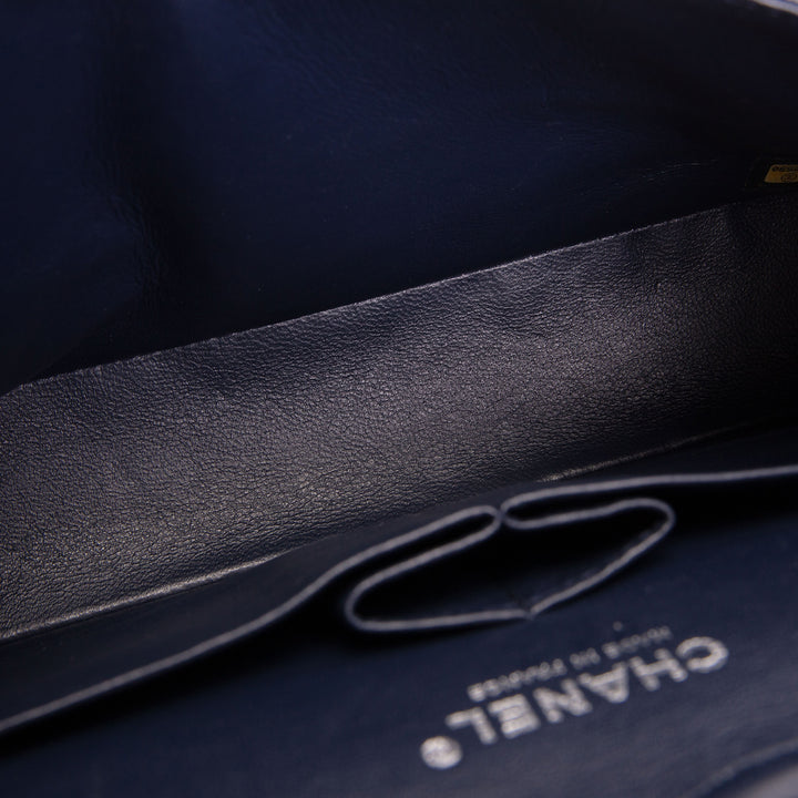 CHANEL Classic Caviar Medium Double Flap - Navy Blue
