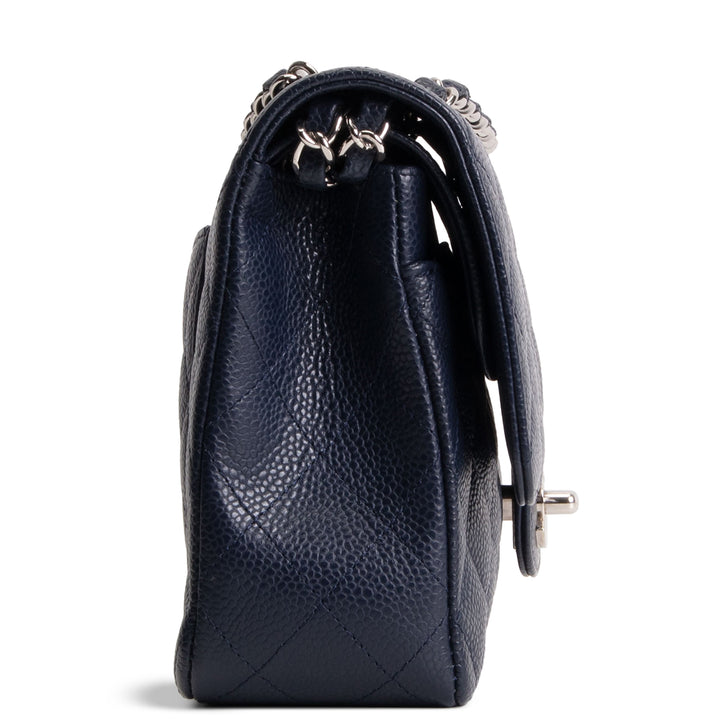 CHANEL Classic Caviar Medium Double Flap - Navy Blue
