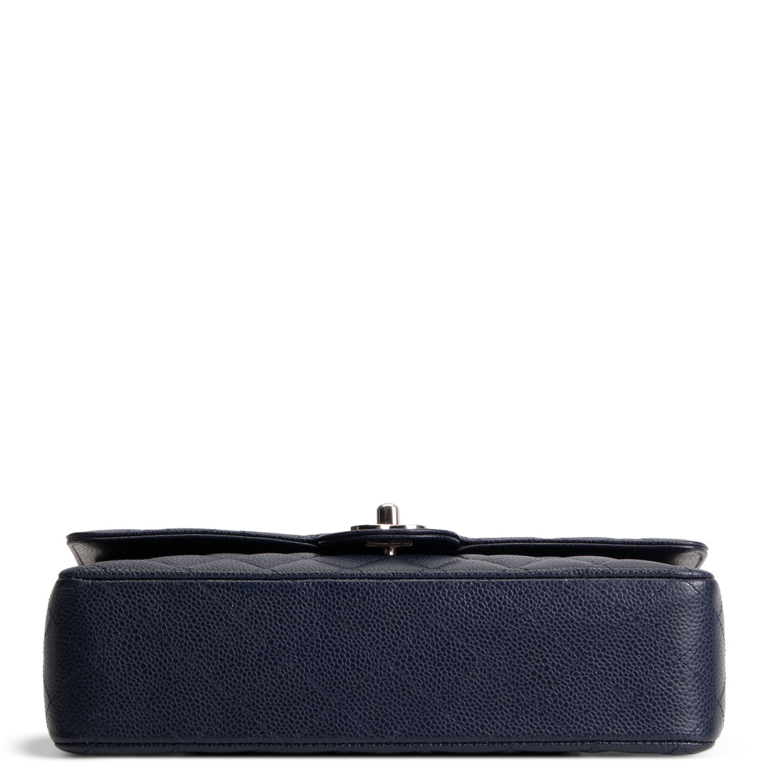 CHANEL Classic Caviar Medium Double Flap - Navy Blue