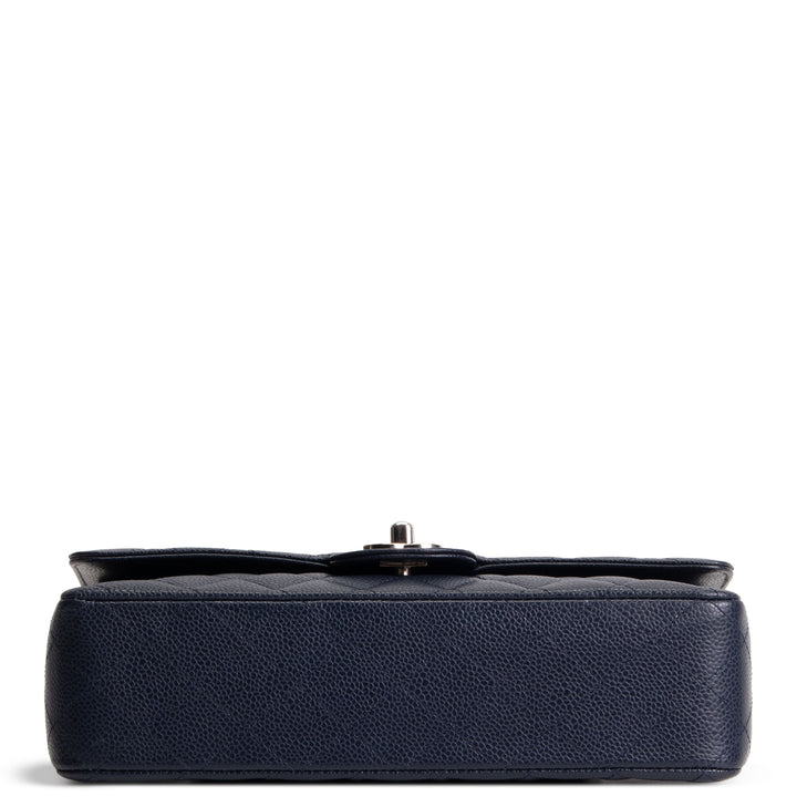 CHANEL Classic Caviar Medium Double Flap - Navy Blue