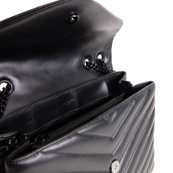 SAINT LAURENT Medium Loulou Shoulder Bag - Black
