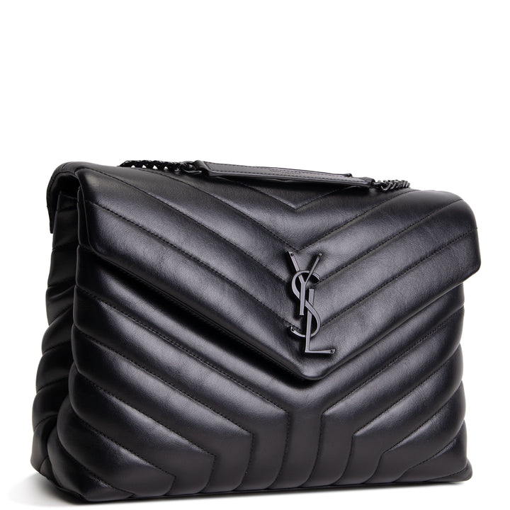SAINT LAURENT Medium Loulou Shoulder Bag - Black
