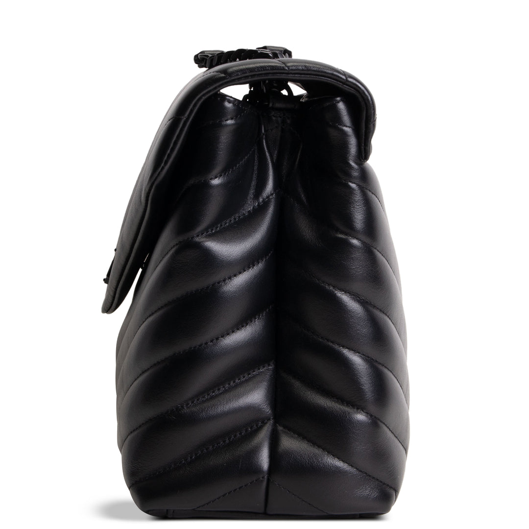 SAINT LAURENT Medium Loulou Shoulder Bag - Black