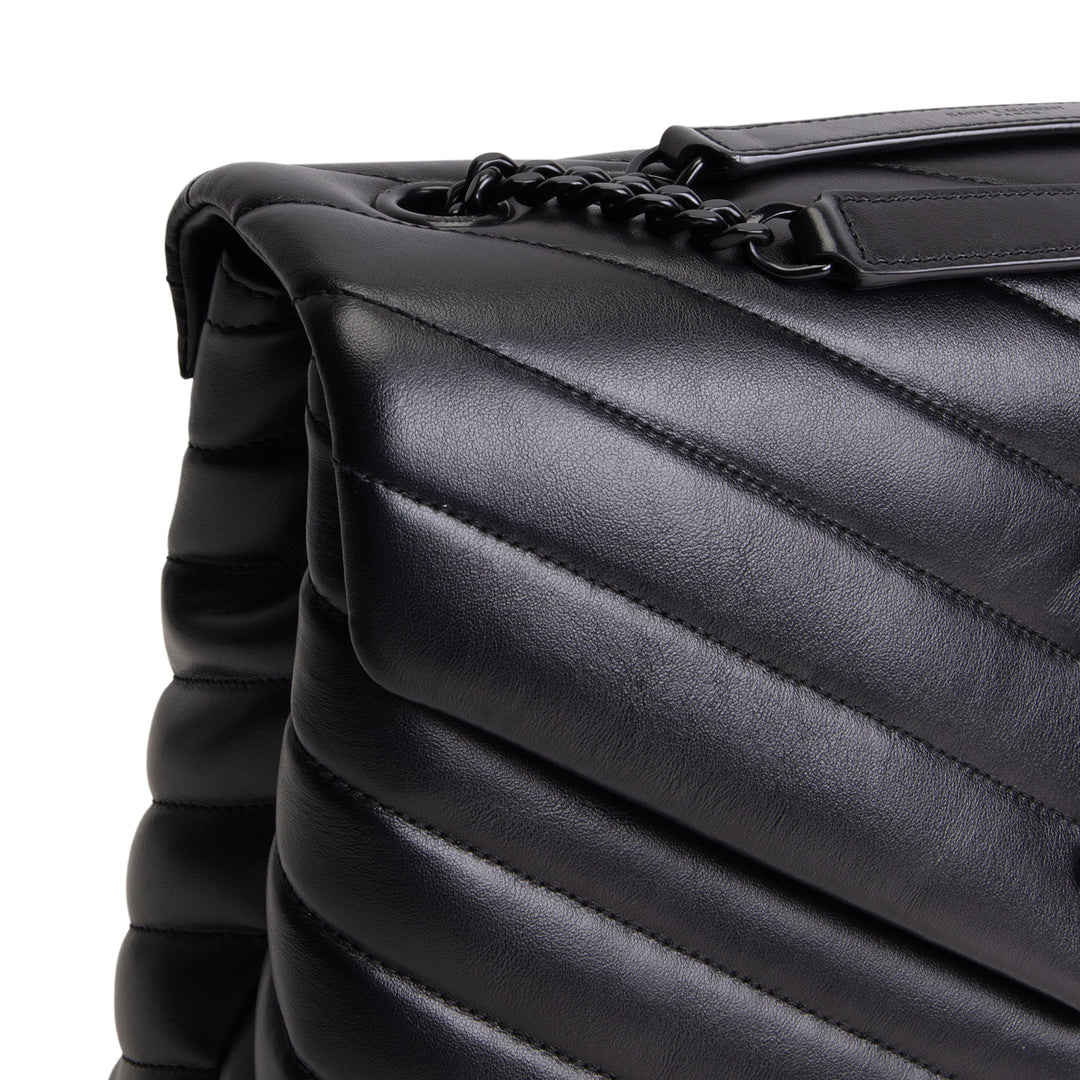 SAINT LAURENT Medium Loulou Shoulder Bag - Black