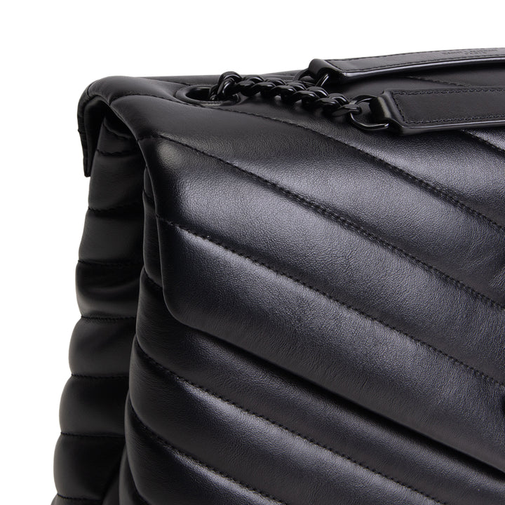 SAINT LAURENT Medium Loulou Shoulder Bag - Black
