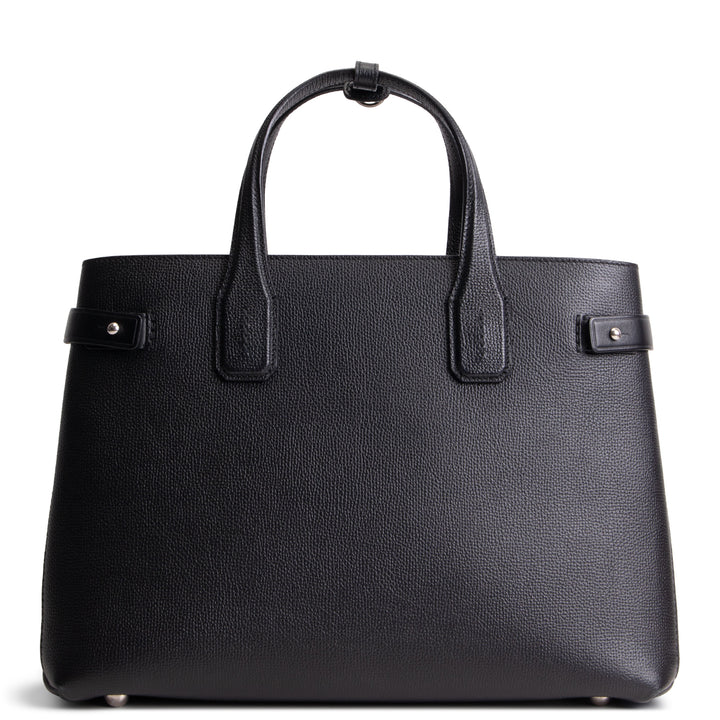 BURBERRY Leather Banner Tote - Black