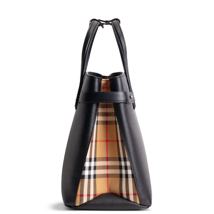 BURBERRY Leather Banner Tote - Black