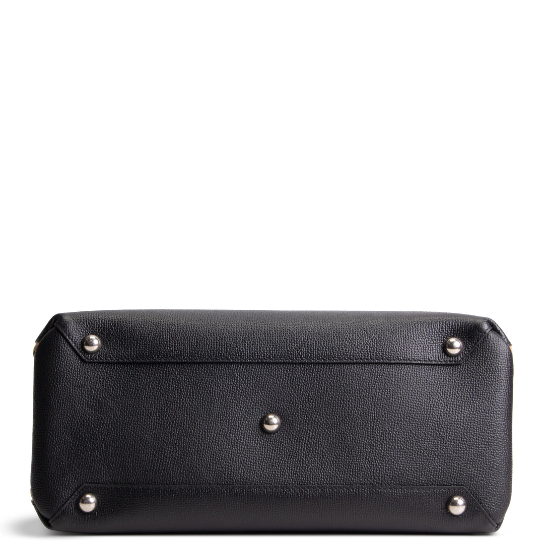 BURBERRY Leather Banner Tote - Black