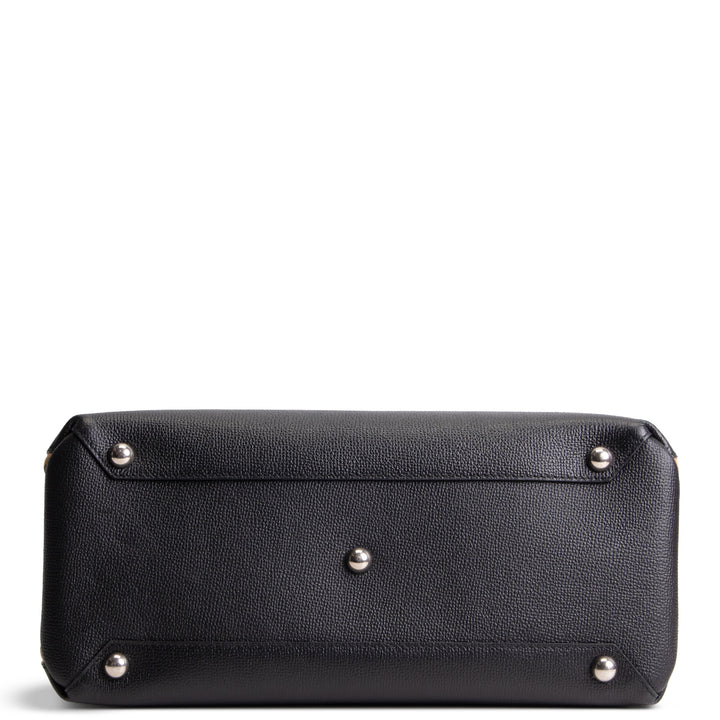 BURBERRY Leather Banner Tote - Black