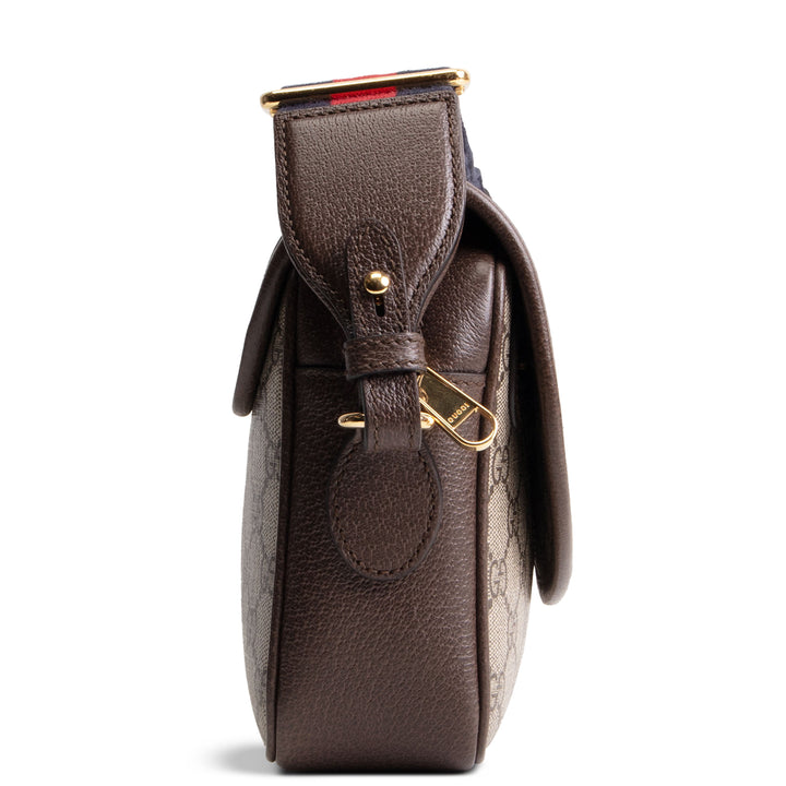 GUCCI GG Supreme Studded Ophidia Flap Shoulder Bag