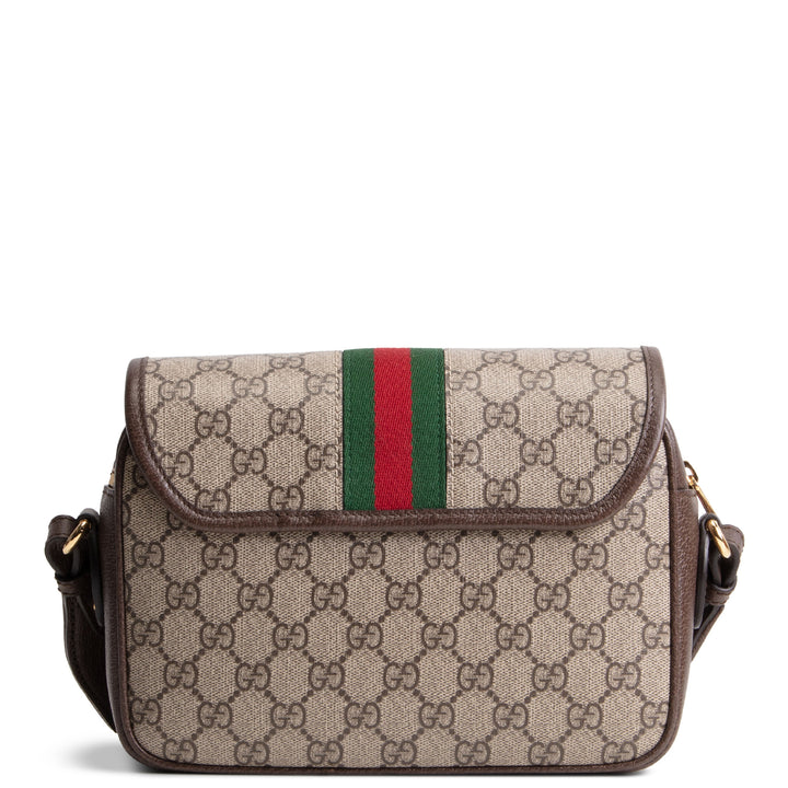 GUCCI GG Supreme Studded Ophidia Flap Shoulder Bag