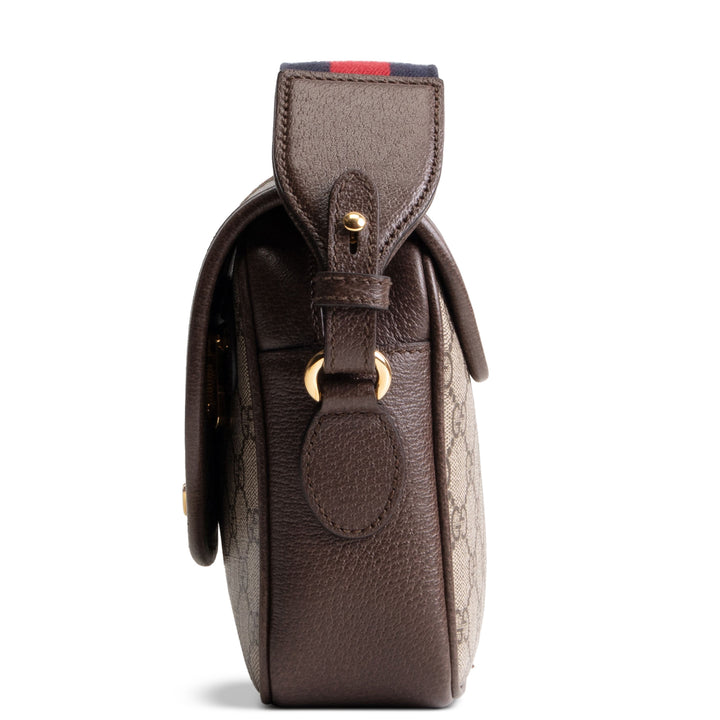 GUCCI GG Supreme Studded Ophidia Flap Shoulder Bag