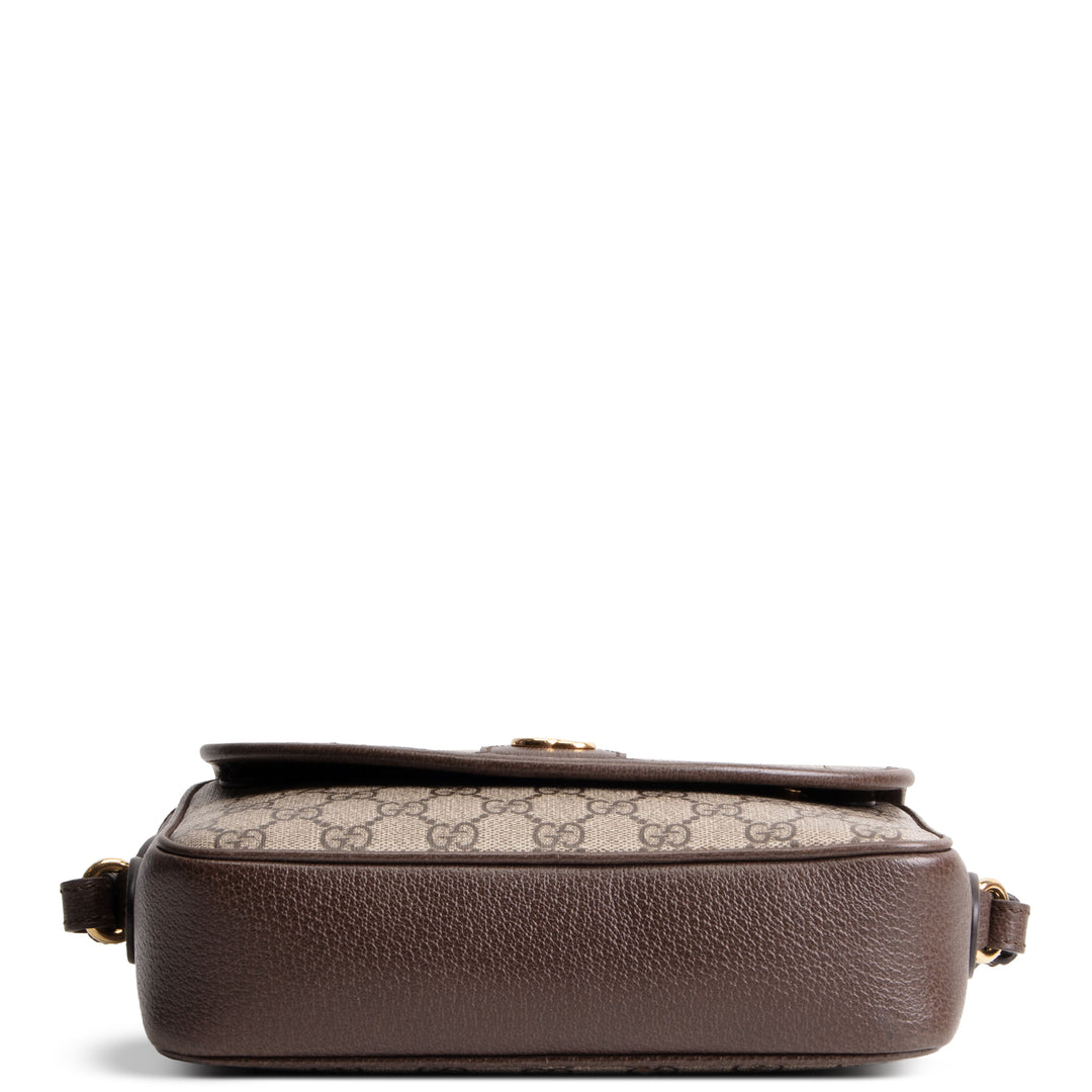 GUCCI GG Supreme Studded Ophidia Flap Shoulder Bag