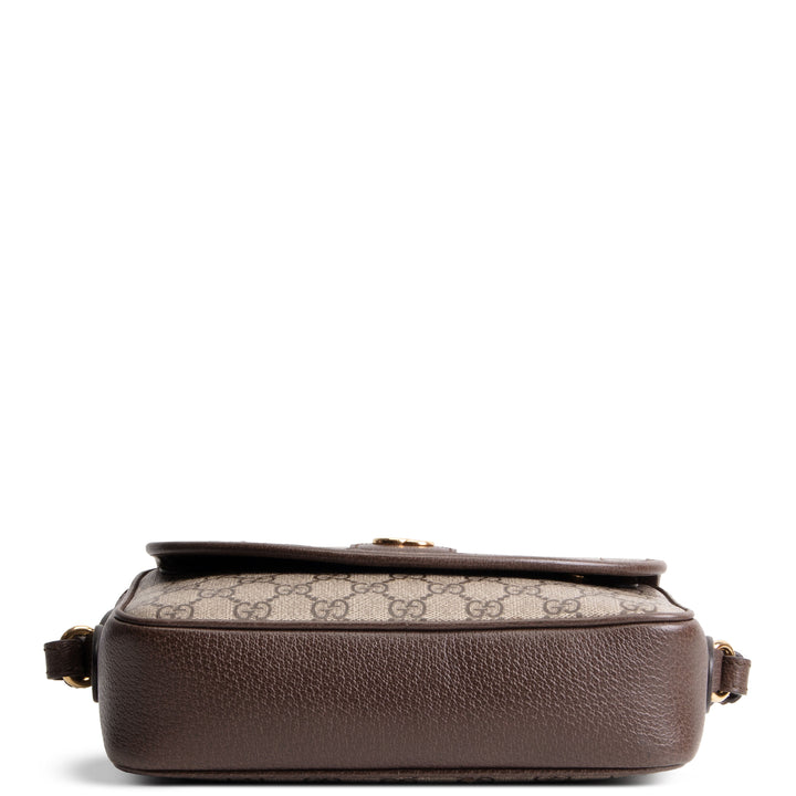 GUCCI GG Supreme Studded Ophidia Flap Shoulder Bag