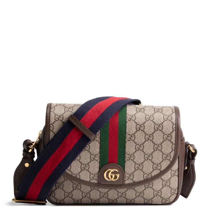 GUCCI GG Supreme Studded Ophidia Flap Shoulder Bag