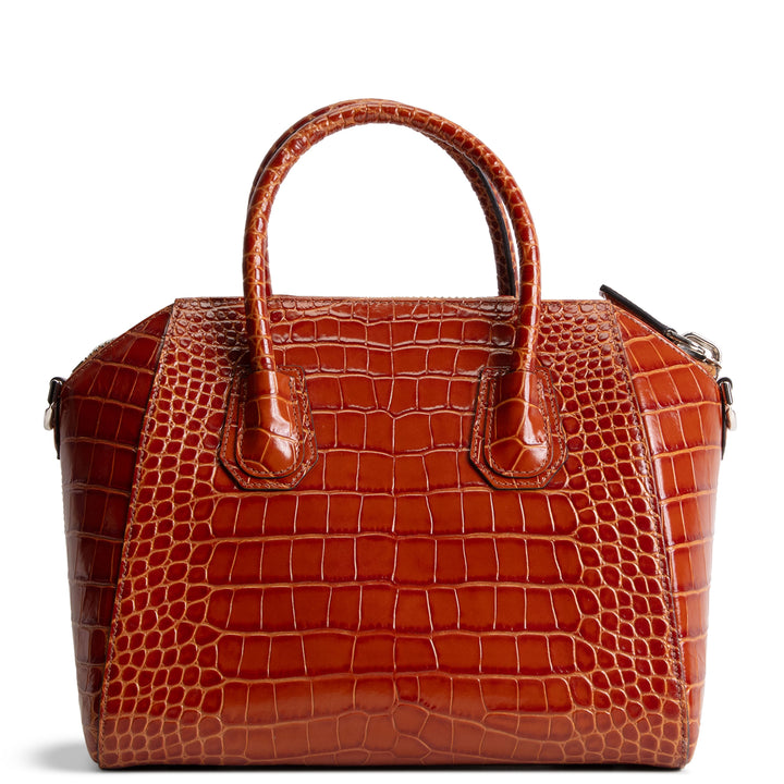 GIVENCHY Antigonia Crocodile Embossed - Small - Cognac