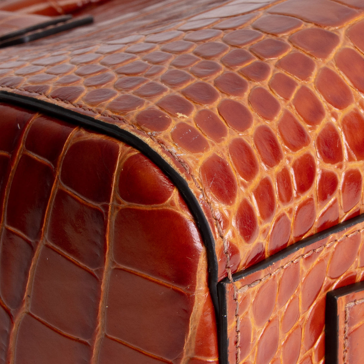 GIVENCHY Antigonia Crocodile Embossed - Small - Cognac