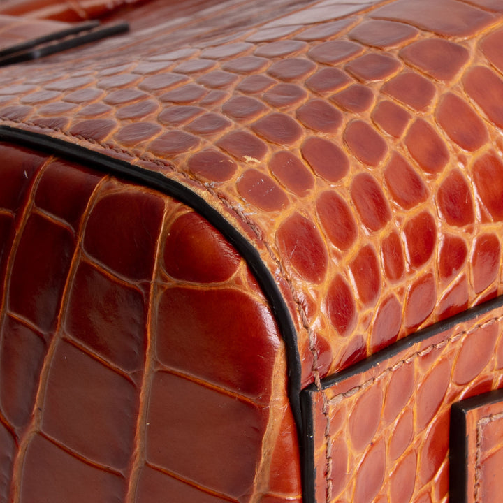 GIVENCHY Antigonia Crocodile Embossed - Small - Cognac