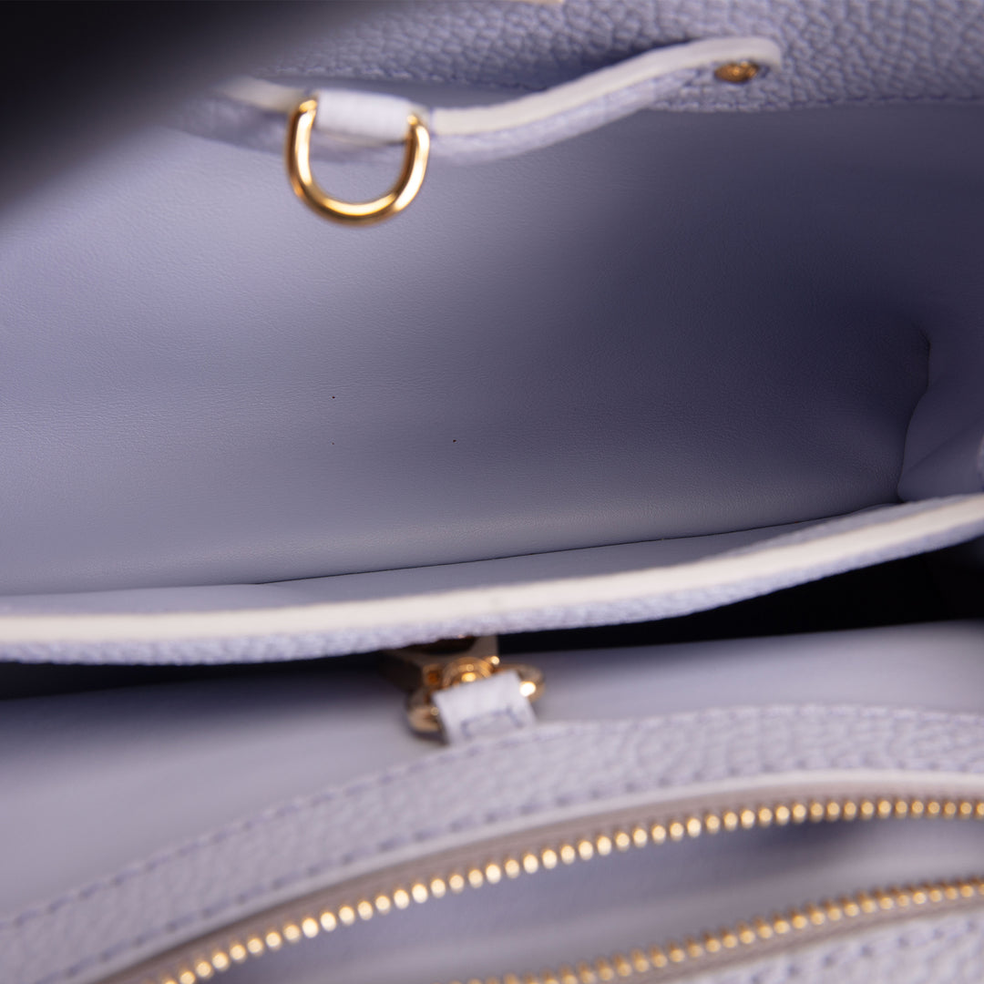LOUIS VUITTON Taurillon Capucines BB - Lilac/Cream