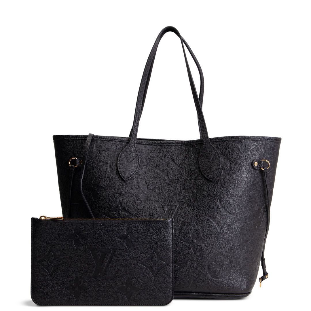 LOUIS VUITTON Monogram Giant Empreinte Neverfull w/ Pouch MM