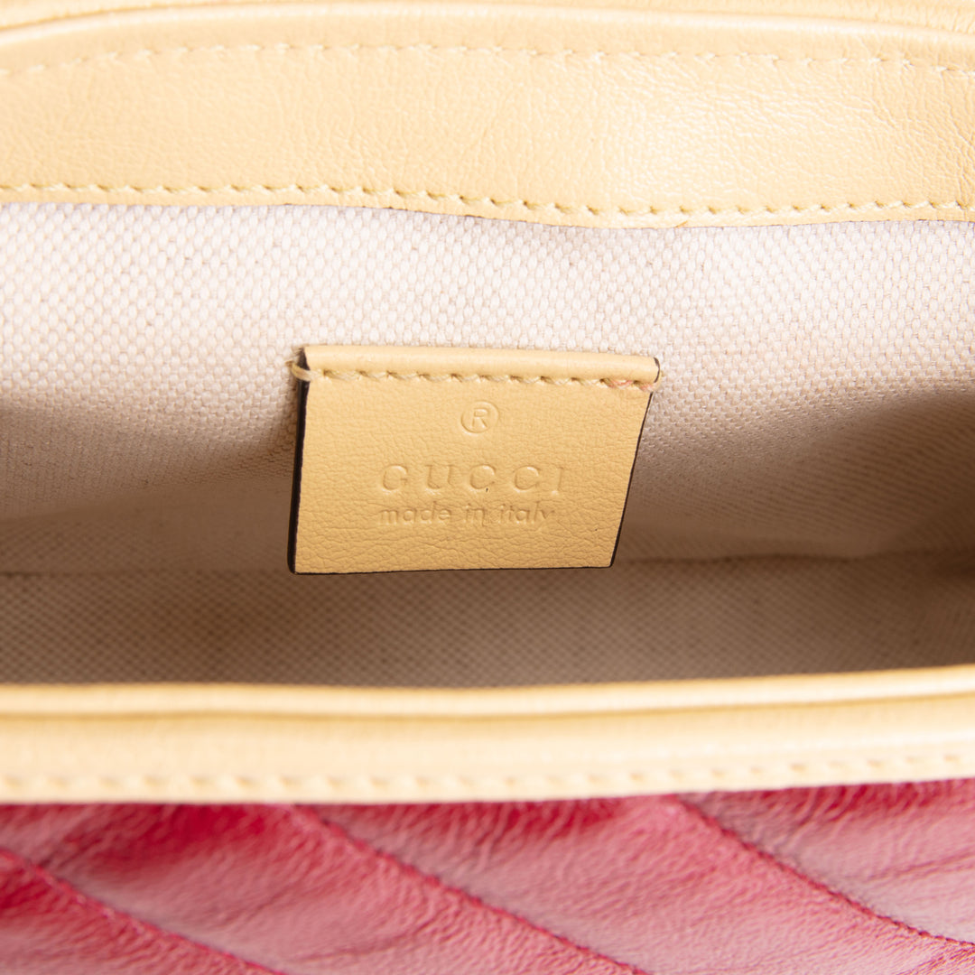 GUCCI Top Handle GG Marmont Torchon Shoulder Bag - Burgundy/Navy