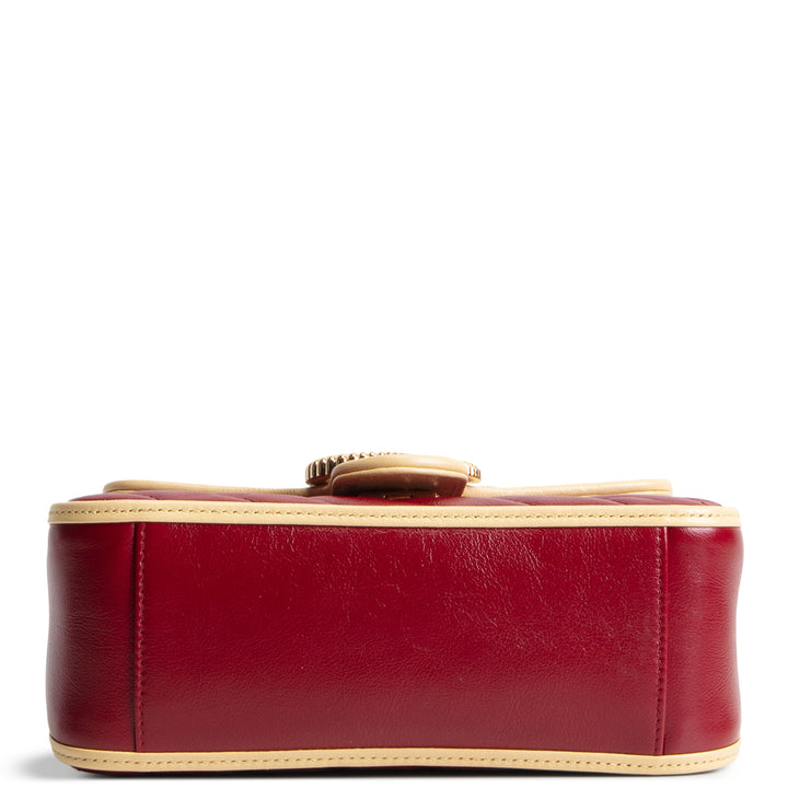 GUCCI Top Handle GG Marmont Torchon Shoulder Bag - Burgundy/Navy