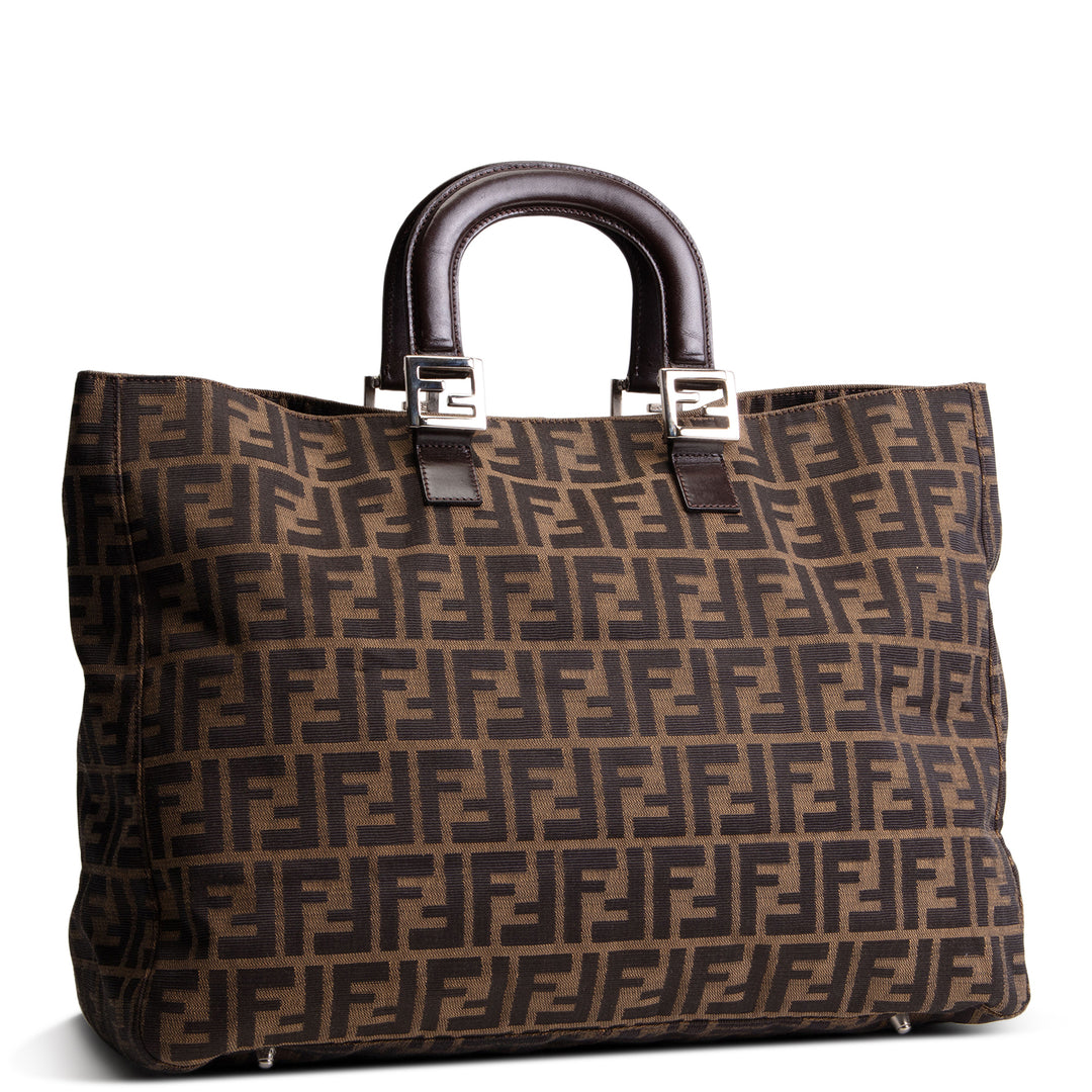 FENDI Zucca Top Handle Tote - Tobacco