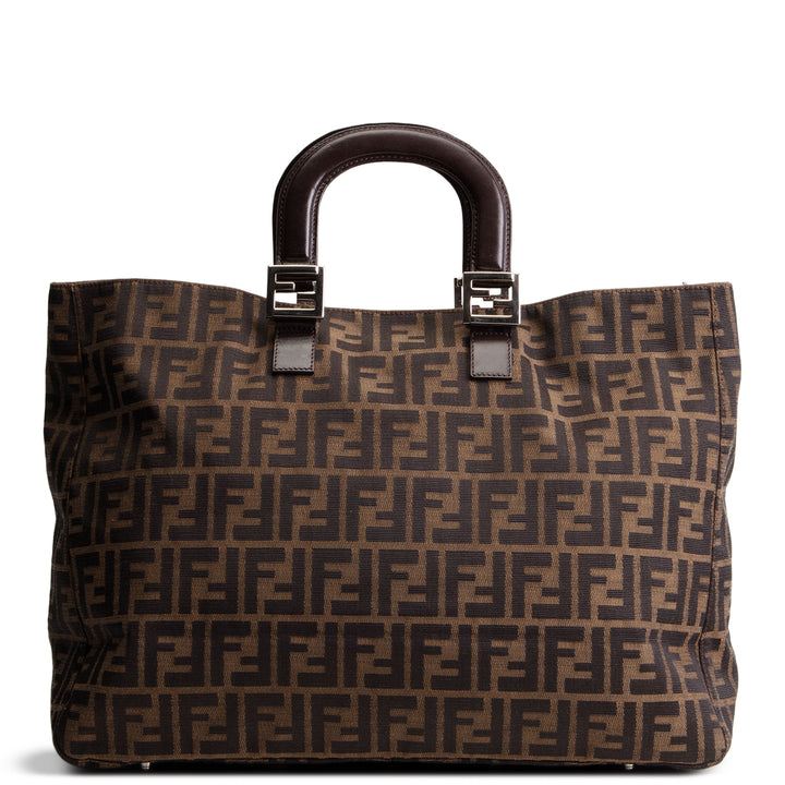 FENDI Zucca Top Handle Tote - Tobacco