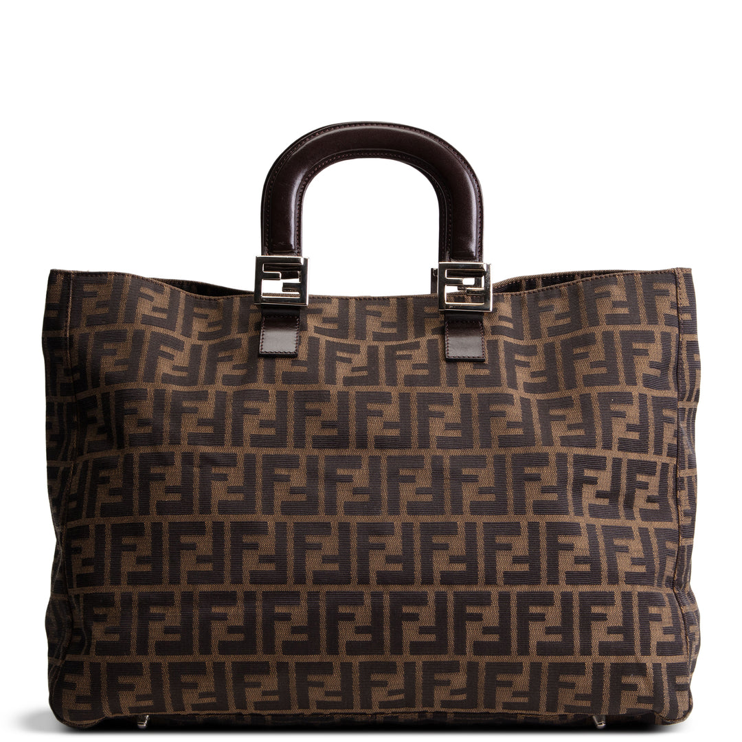FENDI Zucca Top Handle Tote - Tobacco
