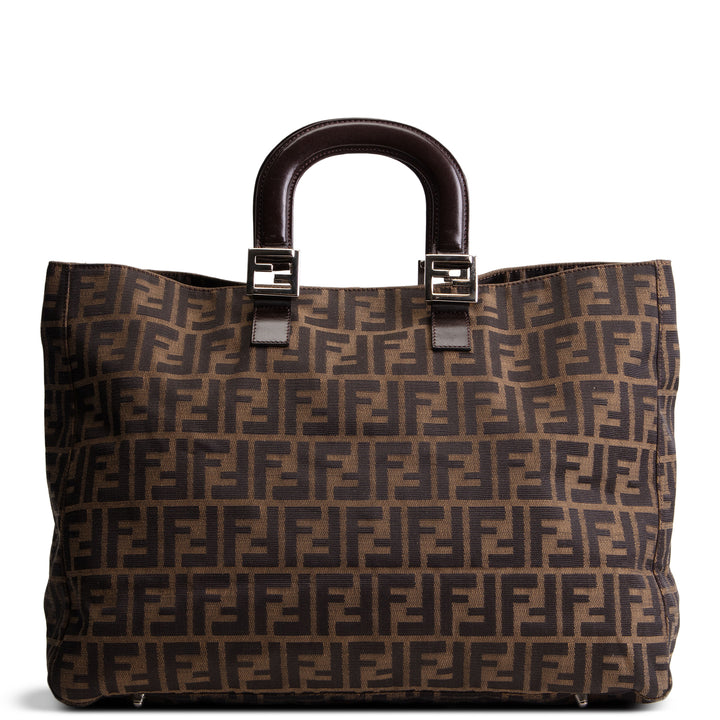 FENDI Zucca Top Handle Tote - Tobacco
