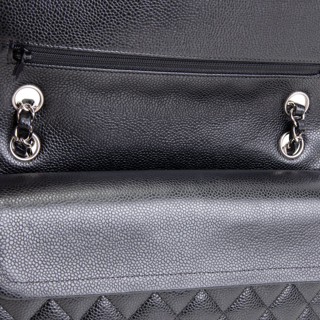 CHANEL Caviar Medium Double Flap Bag - Black