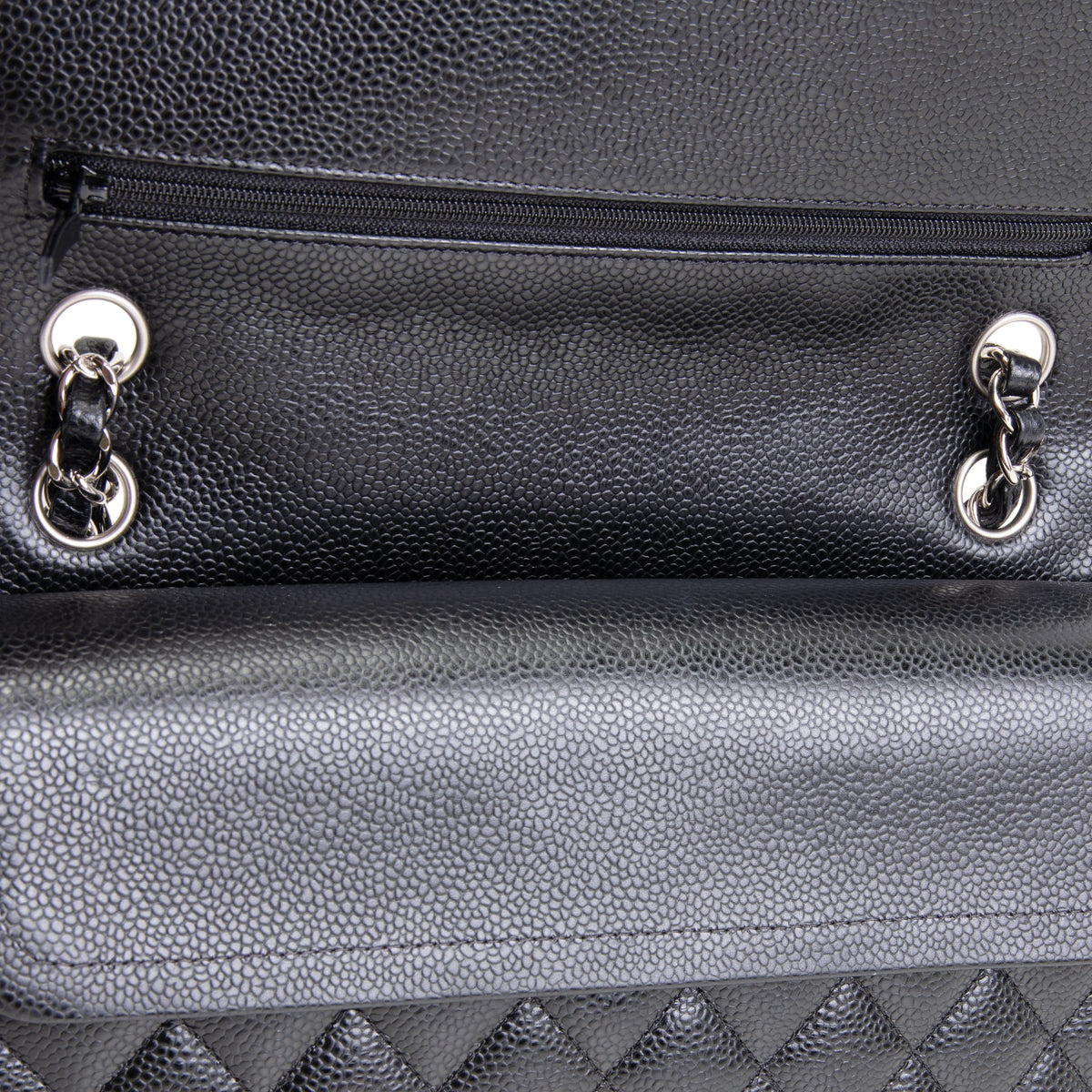 CHANEL Caviar Medium Double Flap Bag - Black
