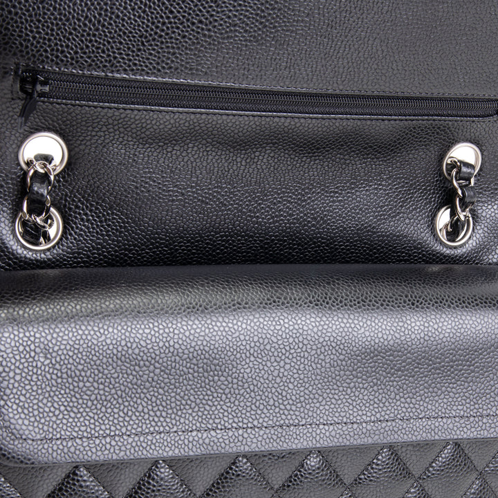 CHANEL Caviar Medium Double Flap Bag - Black