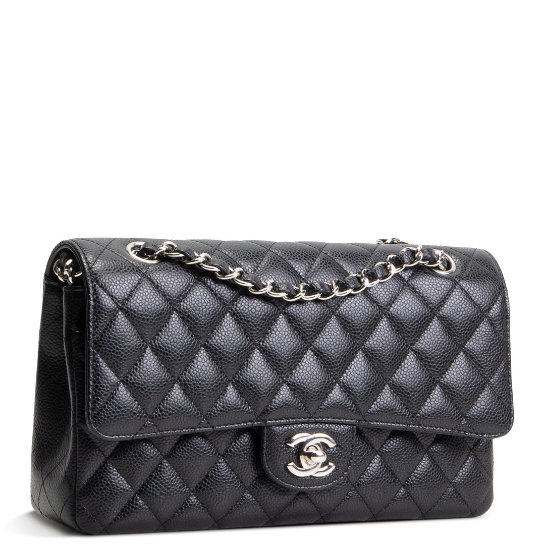 CHANEL Caviar Medium Double Flap Bag - Black