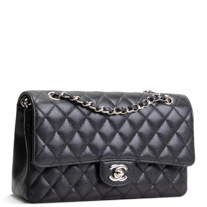 CHANEL Caviar Medium Double Flap Bag - Black