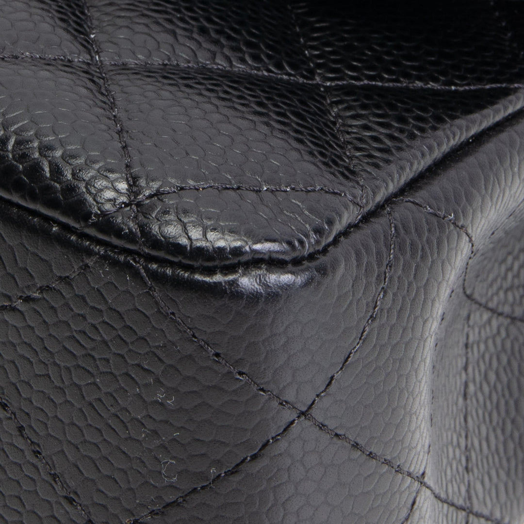 CHANEL Caviar Medium Double Flap Bag - Black